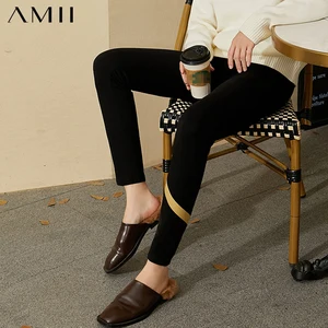 Женские леггинсы Amii в минималистском стиле на осень и зиму, модные облегающие Женские брюки с геометрическим принтом, женские брюки 12030551