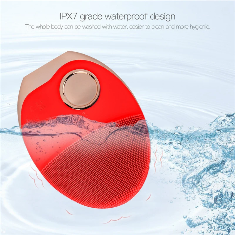 Ультразвуковой вибрационный массажер для лица силиконовая Очищающая щетка