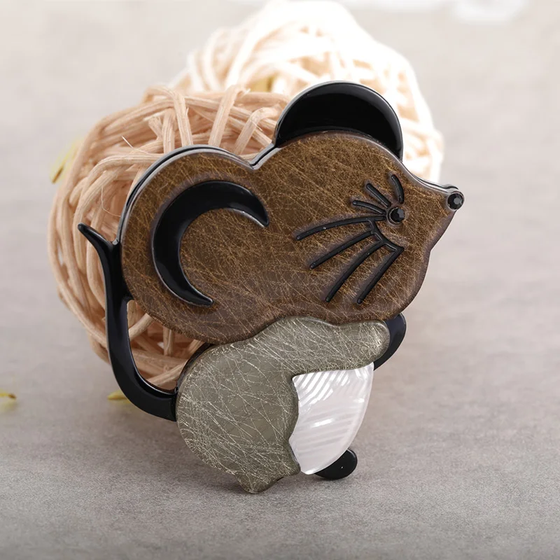 Blucome Акриловые Броши с мышкой из мультфильма специальный материал булавка для