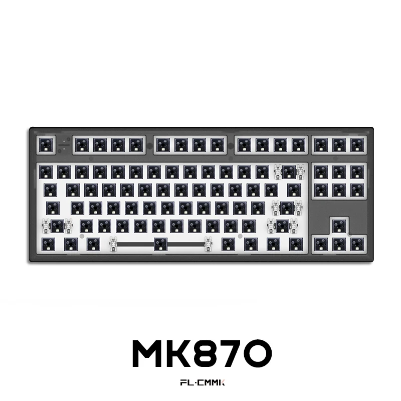 FL MK870 customized hot-swappable RGB mechanical keyboard kit RGB color translucent prismatic three-five-pin shaft customization enlarge