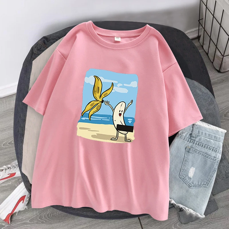 

Women's Fun T-shirt Summer Top Banana Print Harajuku Hanfu Large Size Shirt Fashion T-shirt High Quality Comfortable Top