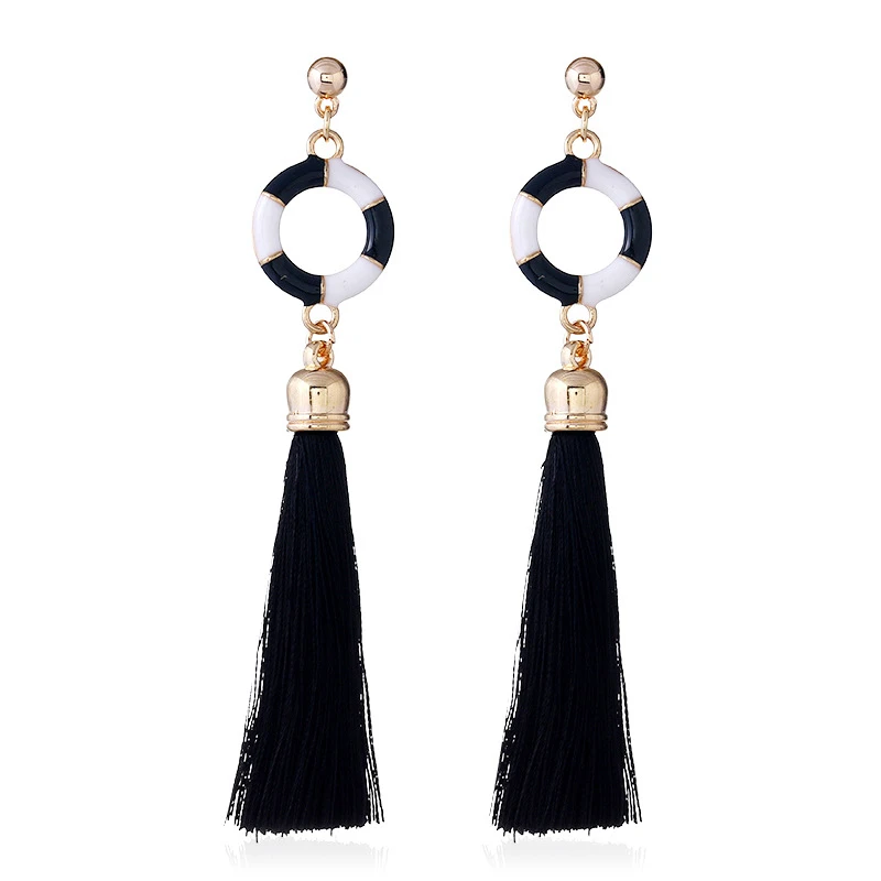 Богемский Цыганский этнический стиль эффектная бахрома эмаль кулон Висячие