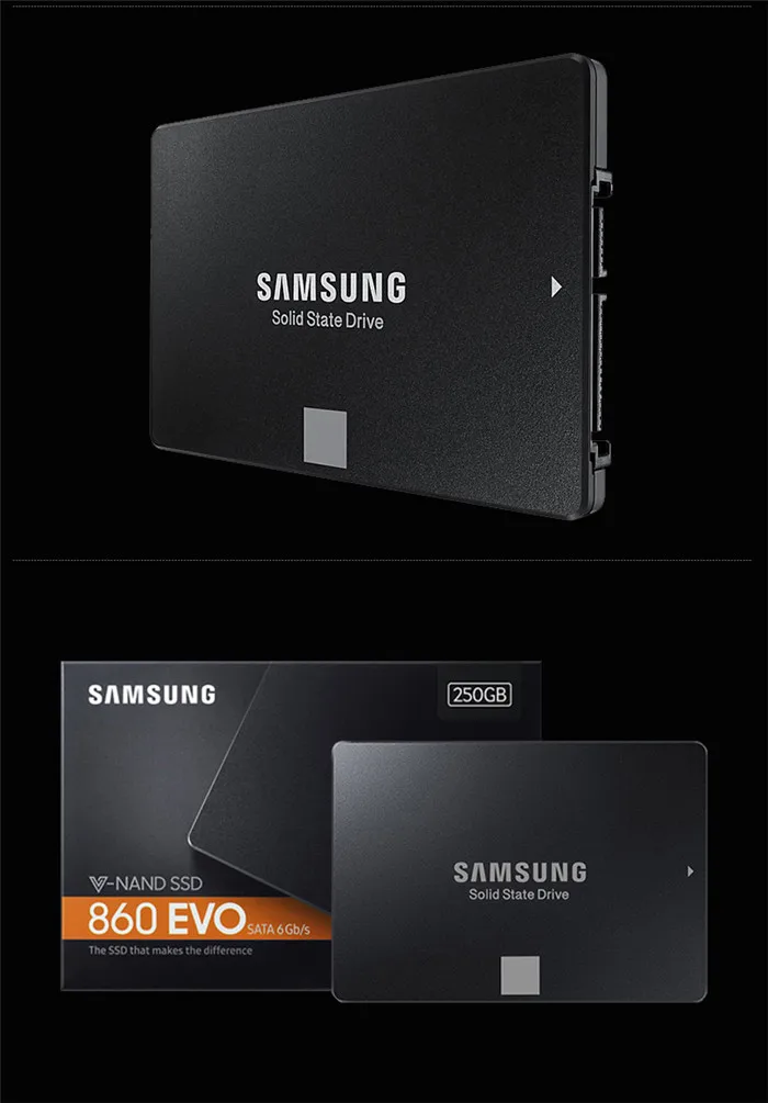 SAMSUNG 860EVO SSD 500GB Внутренний твердотельный диск 1 ТБ HDD жесткий диск 250GB SATA3 2,5 дюймов ноутбук Настольный ПК TLC для ноутбука