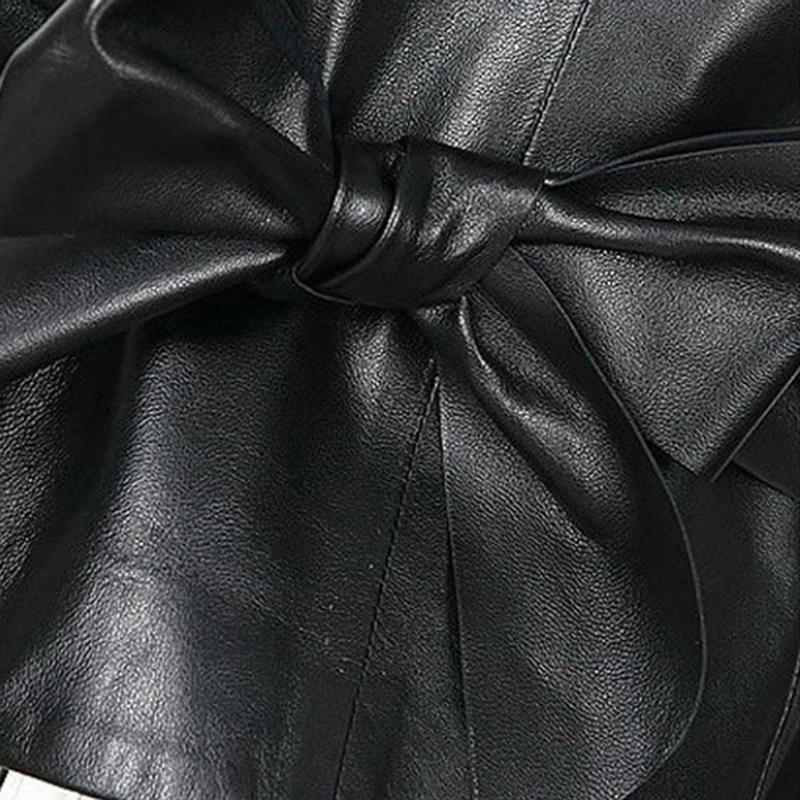 Женское кожаное пальто из искусственного меха 2020 повседневное размера плюс без