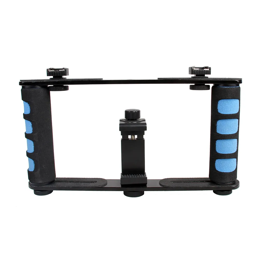 Портативный Ручной Стабилизатор видеокамера с двойной ручкой держателем для