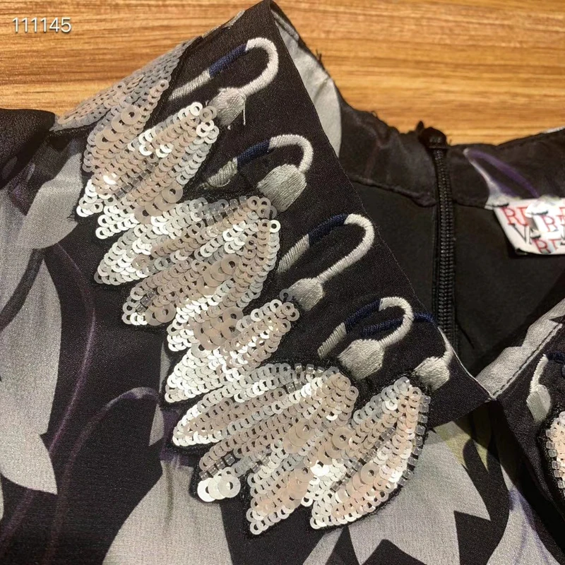 

Diamond Precision Manual Operation Casual Print Dress Women 100% Silk Dresses