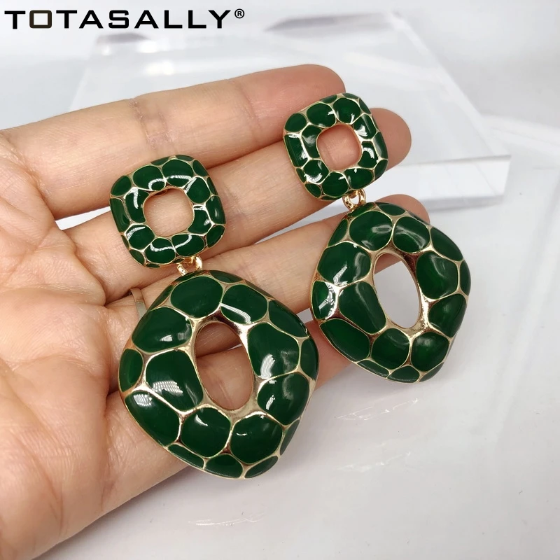

TOTASALLY New Women's Big Earrings Hyperbole Spotted Square Cocktail Earrings Club show Party Jewelry Brincos Bijoux Dropship