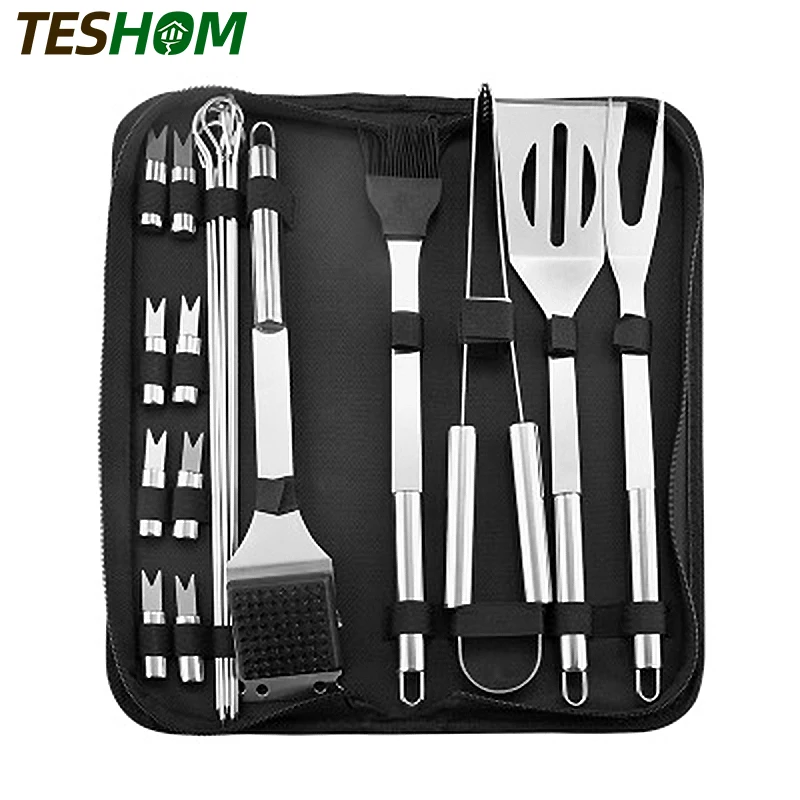 Набор инструментов для барбекю из нержавеющей стали 3/5/7/8/20 шт. принадлежности