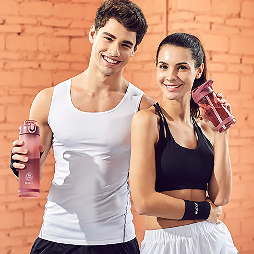 Бутылка для воды пластиковый скраб большая емкость портативная соломенная чашка