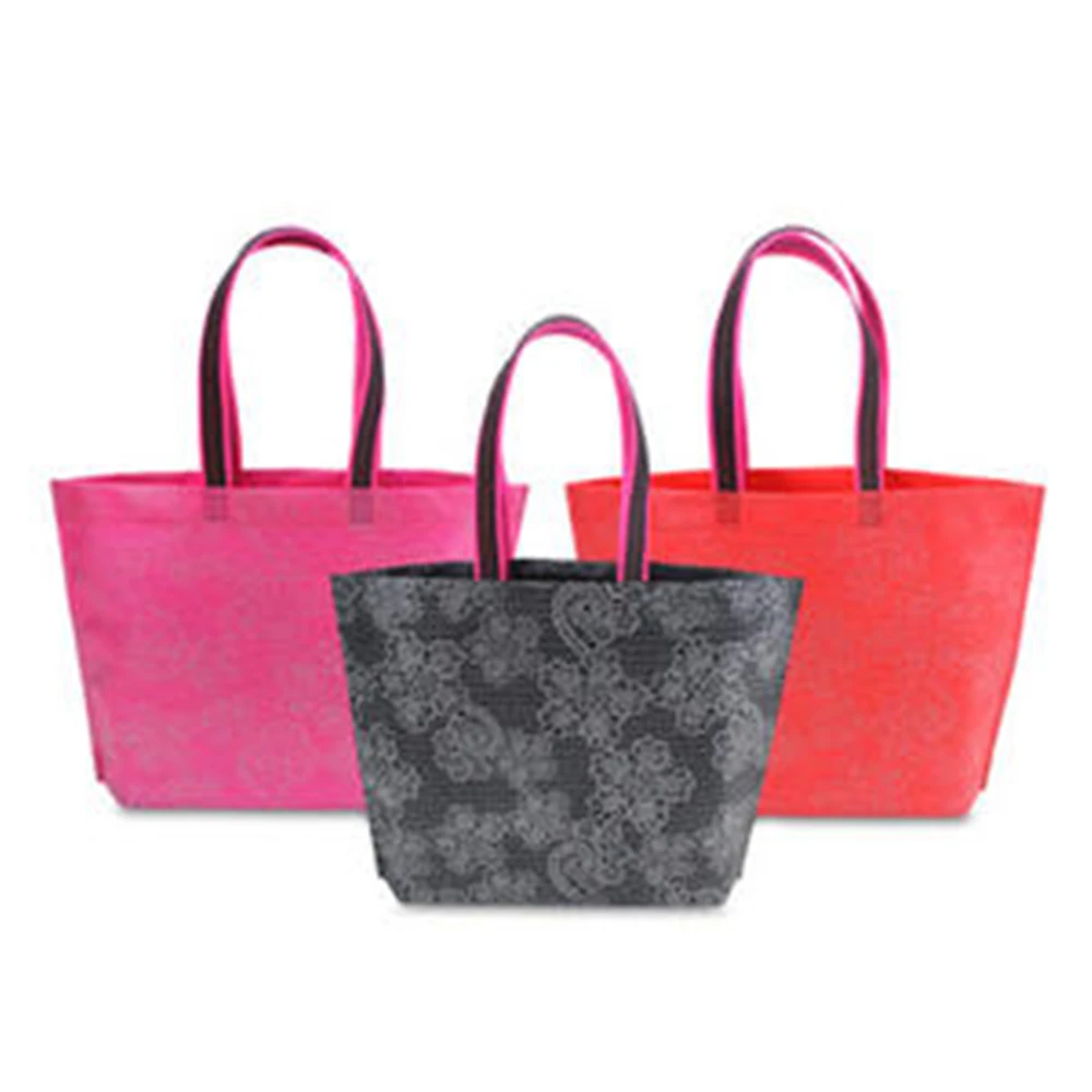 

2pcs Mall Clothing Handbag Printed Lace Non-woven Handbag Multifunctional Shopping Bag Packaging Bag
