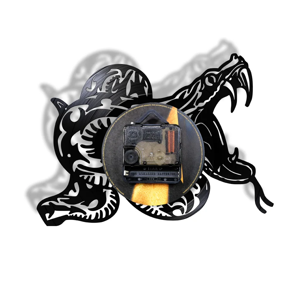 Виниловые настенные часы Snake Tribal с записью в виде животных для домашнего декора