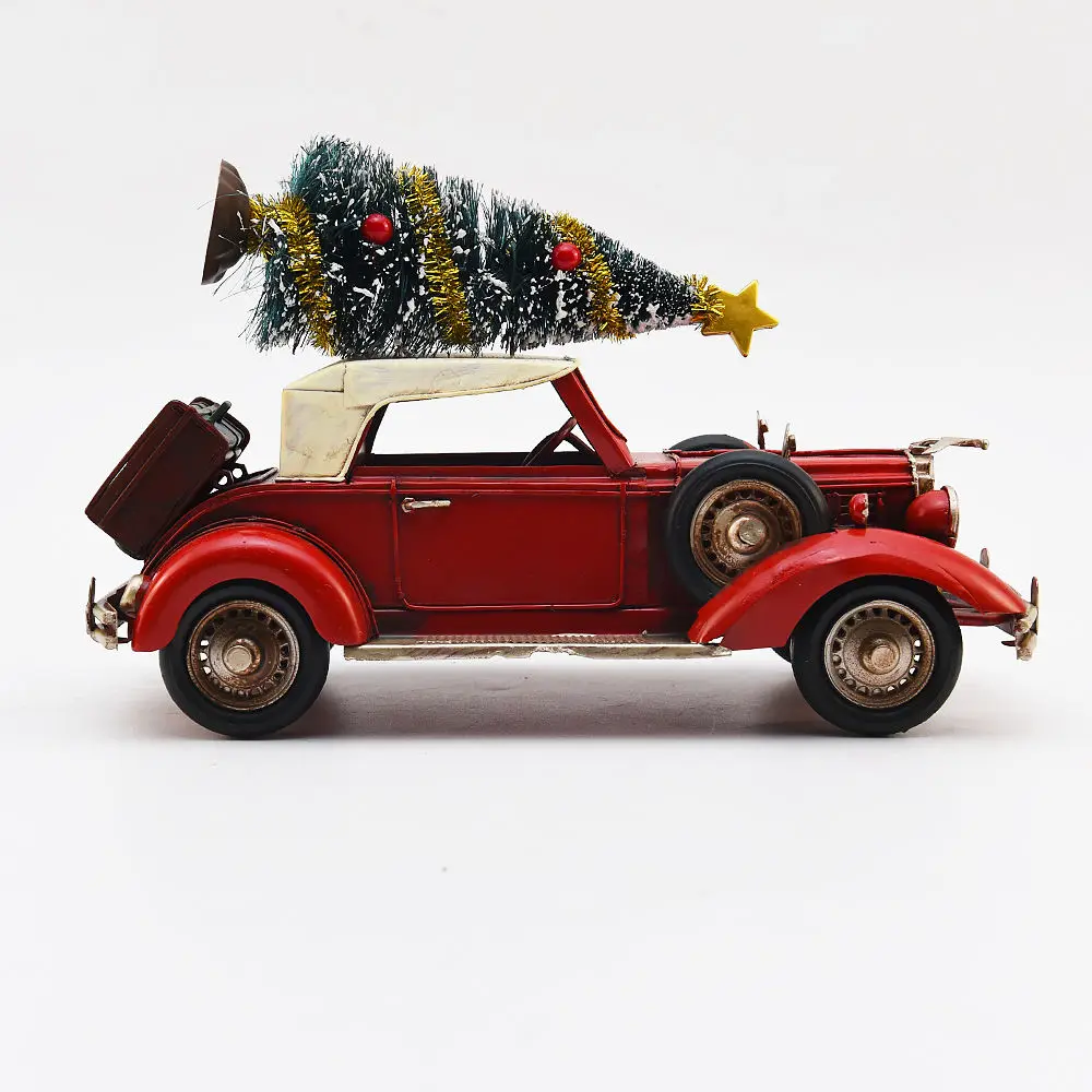

Custom Christmas decoration ornaments antique classic car Handmade cast iron antique model cars