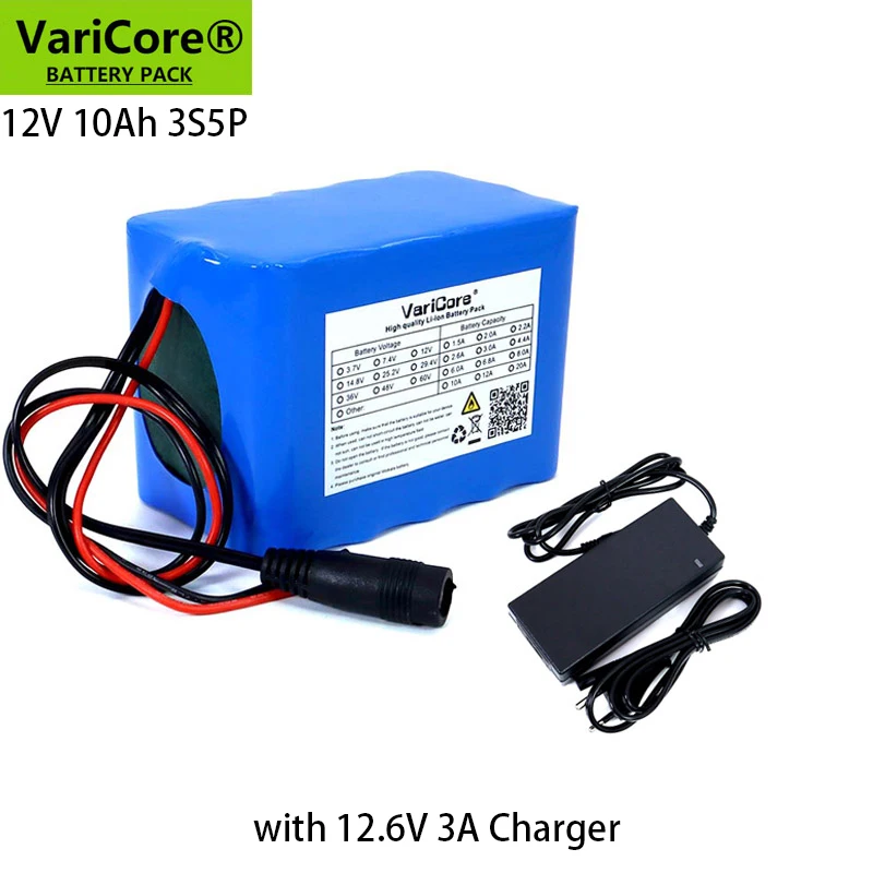 Литий ионный аккумулятор VariCore 12 в 10 Ач 18650 с BMS 10000 мАч для монитора аварийного