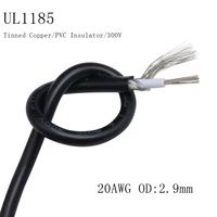 ul1185 20awg shielded wire signal cable od 2 9mm channel audio line pvc insulated single core ofc copper vedio electronic cable