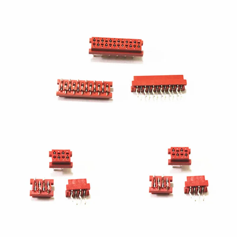 

10Pcs Micromatch Through Hole Red 2.54mm Pitch Male IDC Box Header Connector Sample 4P 6P 8P 10P 12P 14P 16P 18P 20P 22P 24P 26P