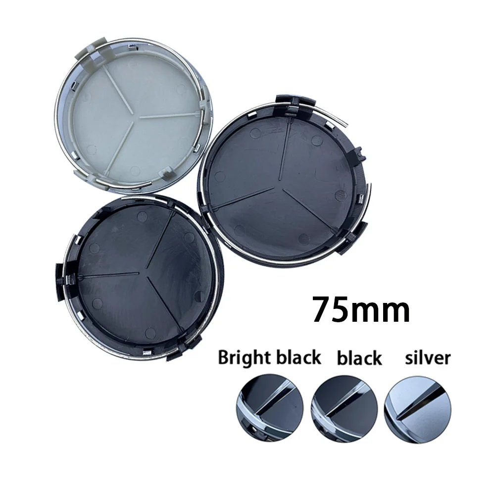4 шт. 75 мм глянцевая черная серебряная колпачок для центра колеса логотип