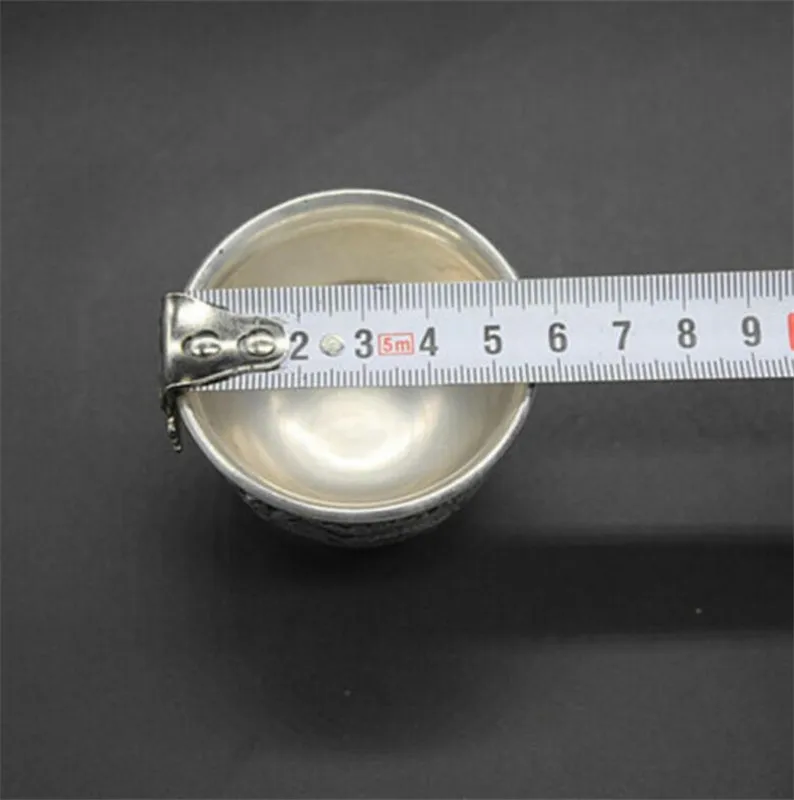 Медная Статуя китайского фольклорного тибетского серебряного стекла с рисунком