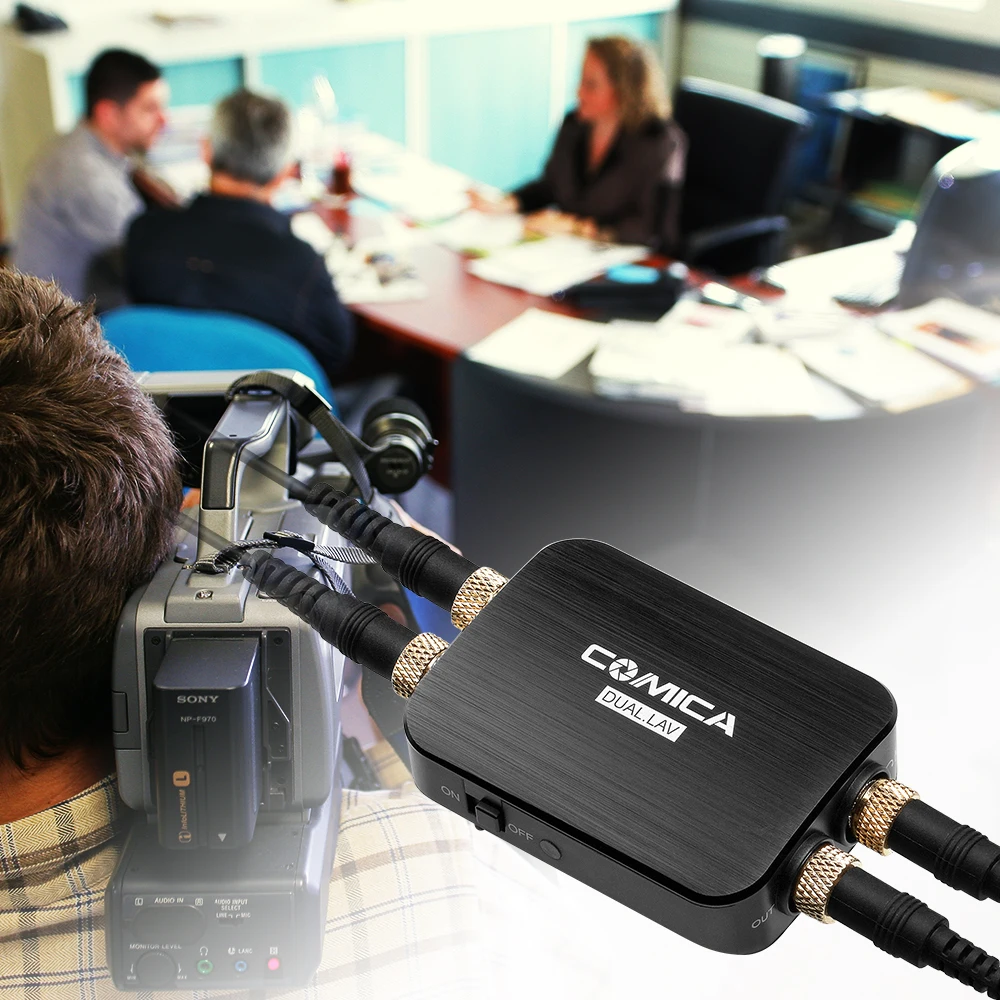 Comica CVM-D03 Dual Lavalier Lapel Microphone with Mono/Stereo Clip-on Interview for Cameras Camcorders&amp Smartphones | Электроника