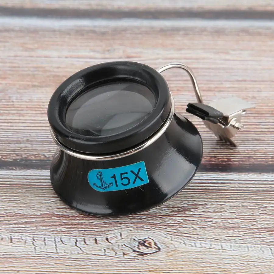 15X клип-на Часы увеличительное стекло Ремонт лупа Лупа ювелирные изделия в виде