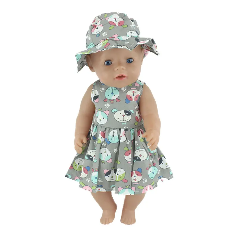 Модное новое платье для 43 см Zapf Baby Doll 17 дюймов для новорожденных куклы Одежда и аксессуары