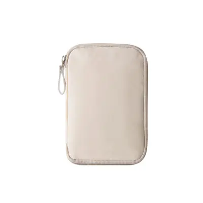 Beige Size S Travel Digital Pouch Nylon Travel Passport Case Multi Purpose Zipper Card and ID Holder Cable Gadgets Organizer - Цвет: Beige Size S