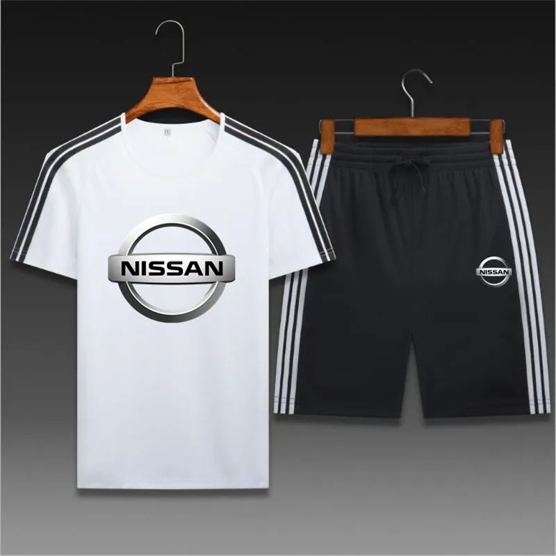

2021 new Nissan car logo new breathable loose men's sports running suit suit fitness jogging sportswear