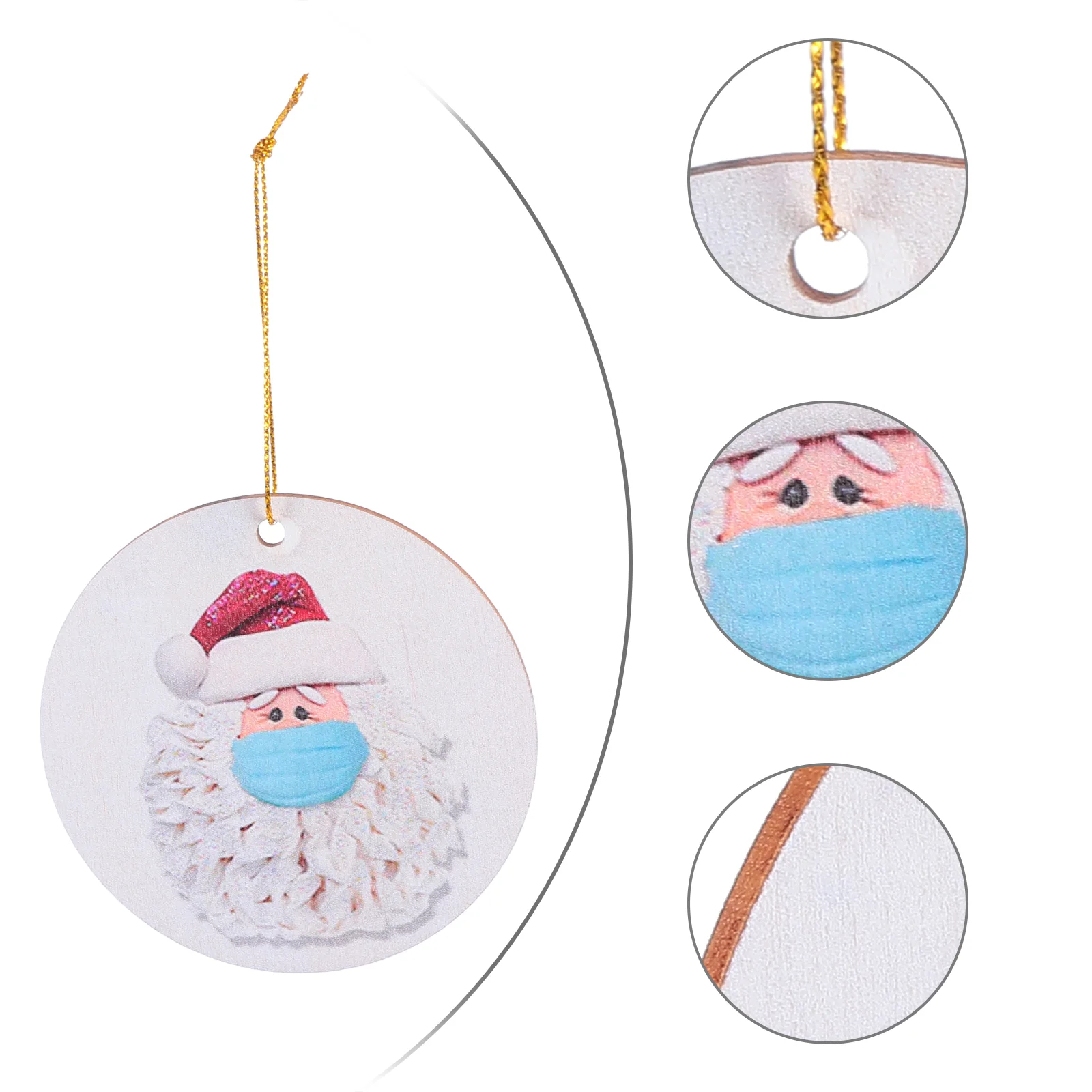 

10pcs Wooden Ornaments Christmas Crafts Hanging Pendants Party Supplies