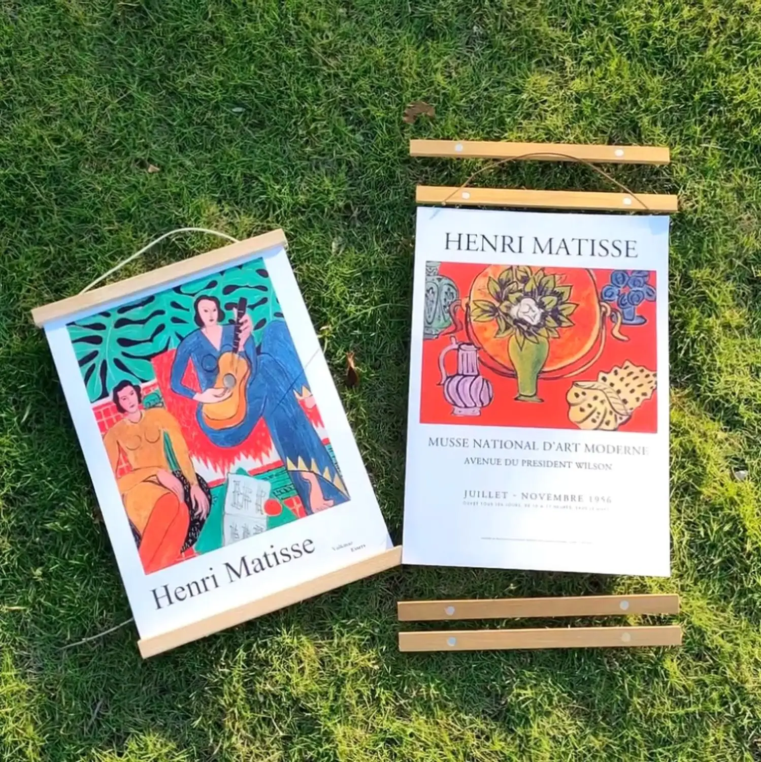 Деревянная вешалка для постера фотомагнитная рамка четыре цвета сделай сам