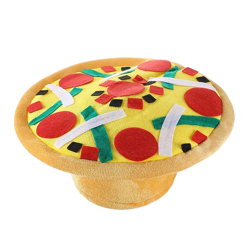 

Забавная шляпа для пиццы, Забавный аксессуар для костюма на Хэллоуин, искусственная пицца, сумасшедшая шляпа