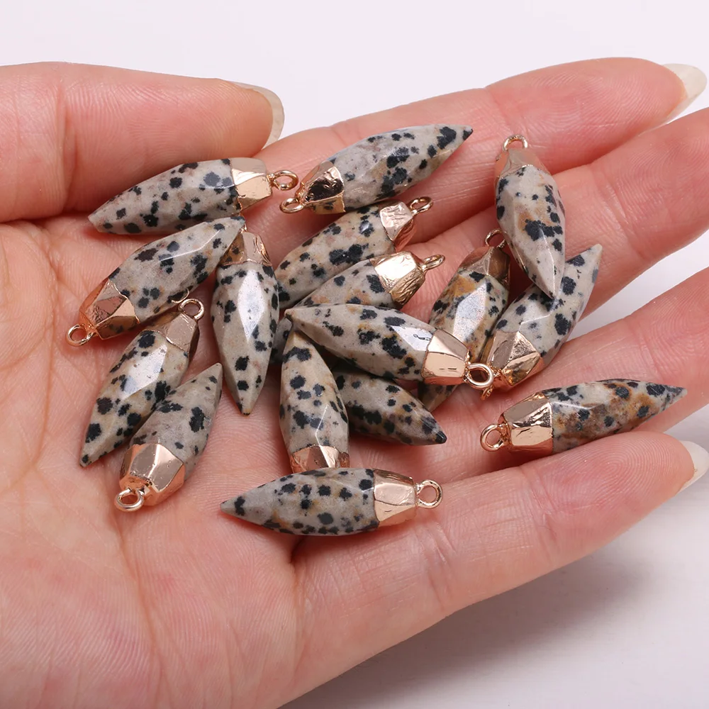 

Wholesale Natural Stone Pendants Cone Swing Damation Jasper for Trendy Necklace Earrings Jewelry Making Supplies