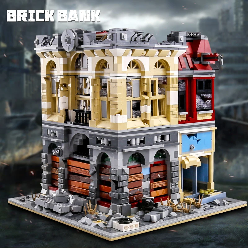 Супер 18K Апокалипсис MOC 41175 создатель городская улица кирпич банк Jengmu штаб