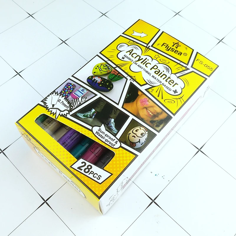 

Flysea Acrylic Marker 12 18 24 28 80 Colors Album DIY Color Paint 0.7mm Waterproof Clothes Shoes Complementary Color Paint Pen