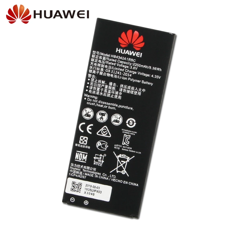 Оригинальная сменная батарея для huawei Y5II Y5 II Ascend 5+ Y6 Honor 4A SCL-TL00 Honor 5A LYO-L21 HB4342A1RBC из натуральной 2200 мАч