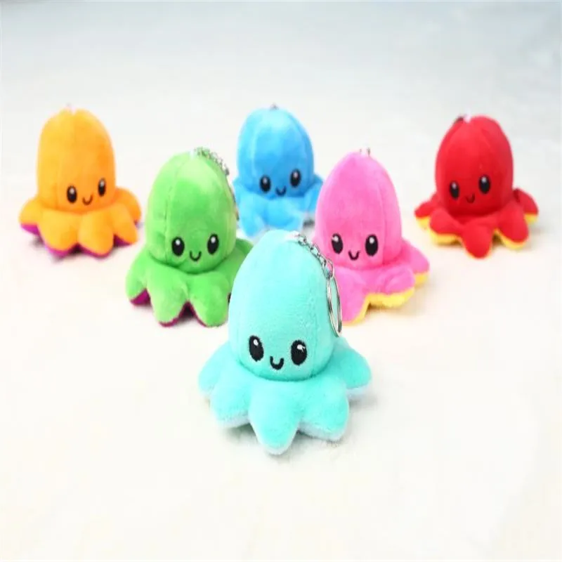 Брелок в виде осьминога Модный мягкий двухсторонний брелок аксессуар для сумки с