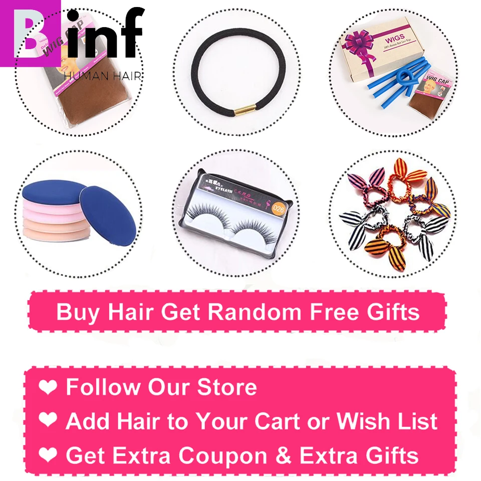 BINF бразильский кружевной парик натуральные волосы для волос с волнистыми