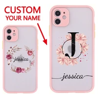 custom personalization name vintage flower phone case for iphone 12 11 pro max xs max xr 8plus camera protection back cover