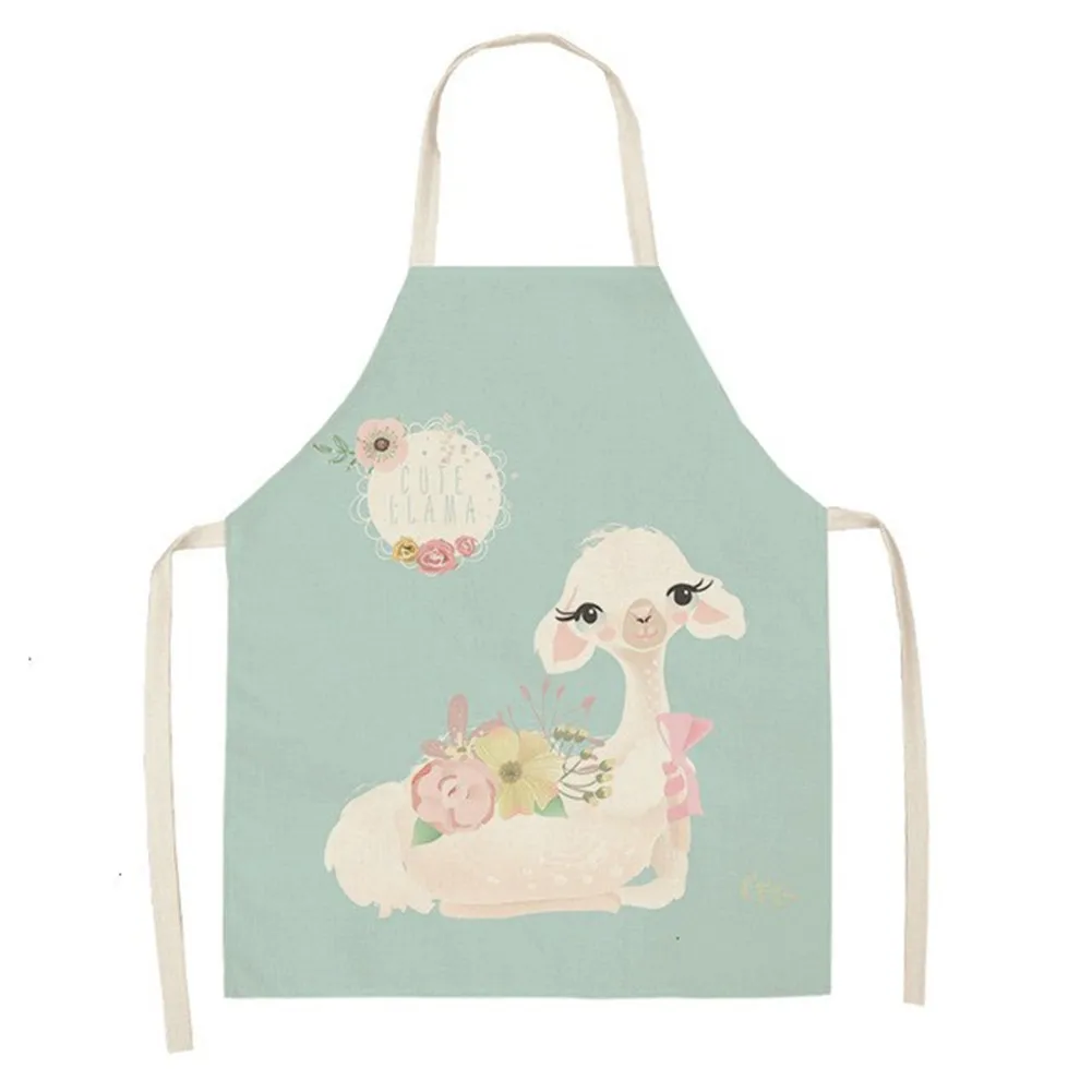 

1 Pc/ Pvc Bag Alpaca LPrinted Cotton Linen Sleeveless Aprons Cooking 100% Brand New And High Quality