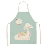 1 pc pvc bag alpaca lprinted cotton linen sleeveless aprons cooking 100 brand new and high quality