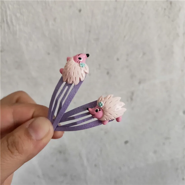 

2 PCS New Cute Hedgehog BB Clips Girls Hair Accessories Kids Hairpins Cartoon Children Headwear Baby Hair Clips Headdress