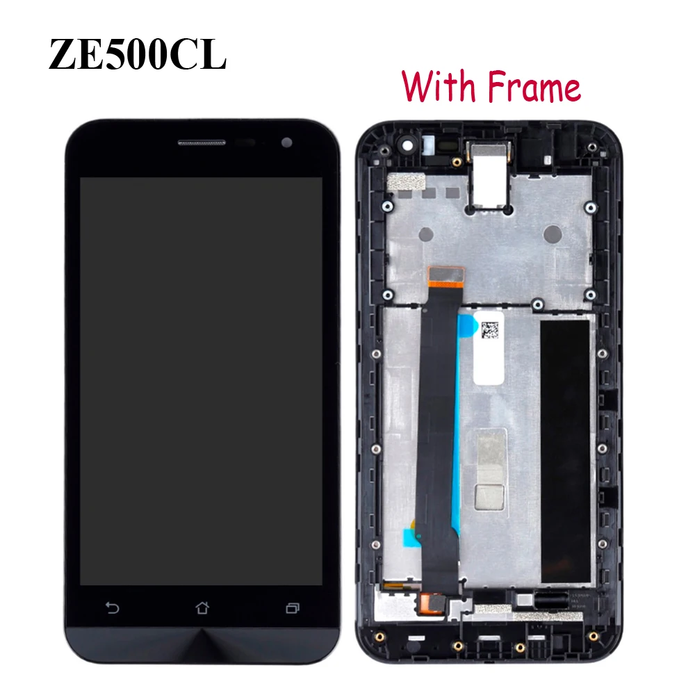 ЖК-дисплей 5 0 дюйма для ASUS Zenfone 2 ZE500CL Z00D с рамкой и дигитайзером сменный сенсорный