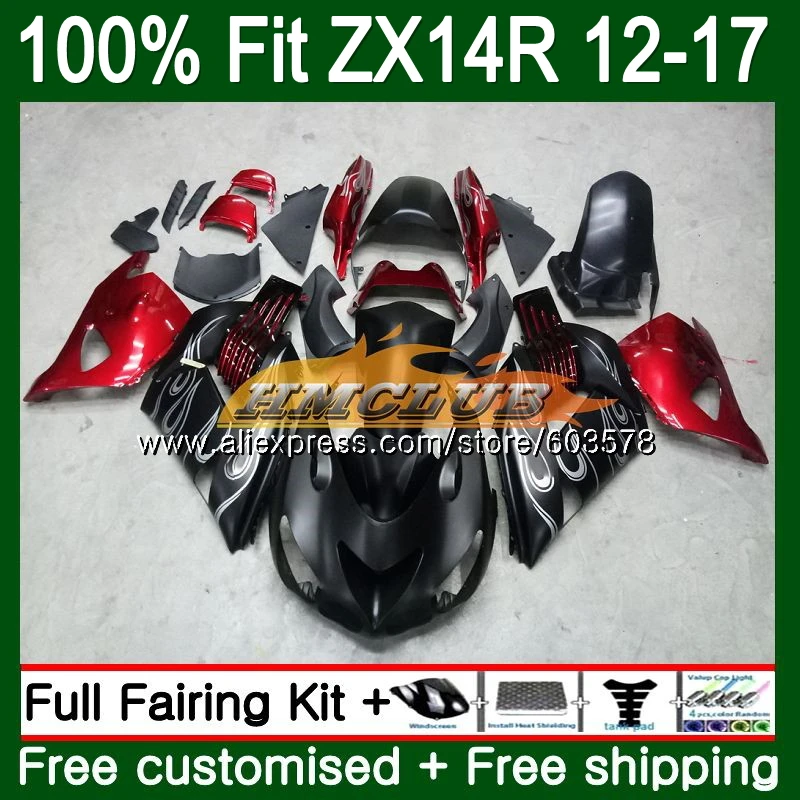 

Инъекция для KAWASAKI ZX-14R 2012 2013 2014 2015 2016 2017 115CL.52 ZX 14R ZZR1400 ZX14R 12 13 14 15 16 17 красный черный обтекатель
