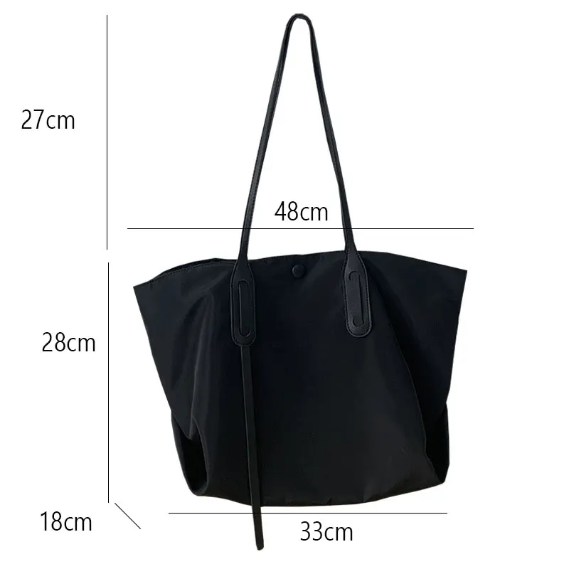 

Nylon Waterproof Sholder Bag Women Large Capacity Solid Faashion Travel Tee Girls Simple Bookbags One-shoulder Casual Tote Bag
