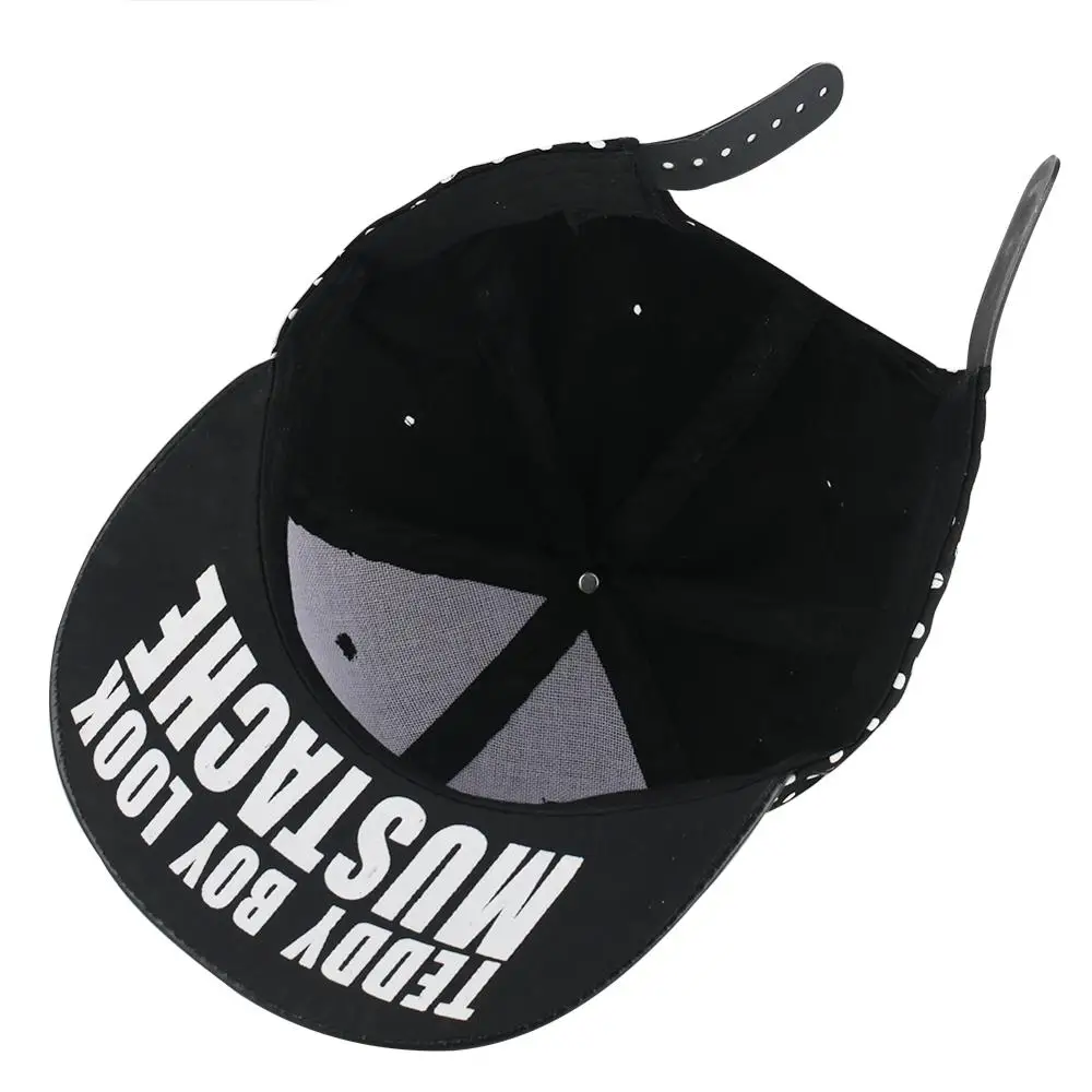 Мужские кепки в стиле хип-хоп белые черные волнистые с усами Бейсболка Шапки