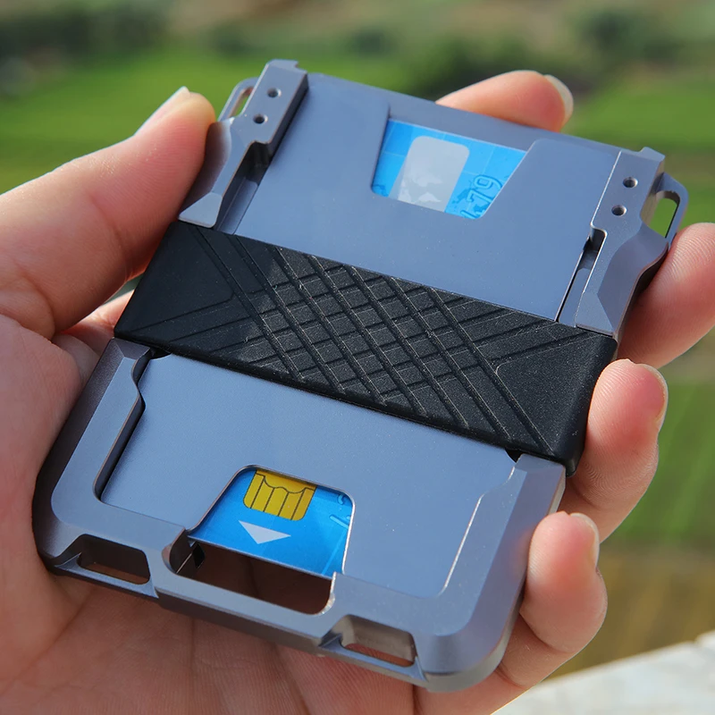 Чехол-бумажник мужской из алюминиевой стали с Rfid-защитой держатель для карт шт. в