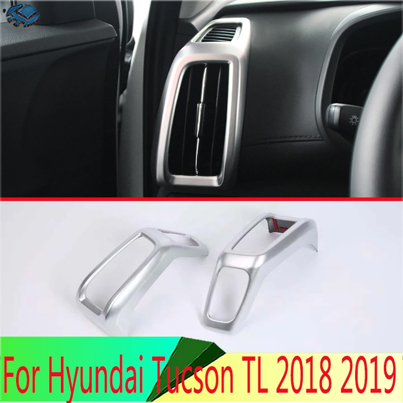 

For Hyundai Tucson TL IX35 2018 2019 ABS chrome Air Vent Outlet Cover Dashboard Trim Bezel Frame Molding Garnish Accent Styling