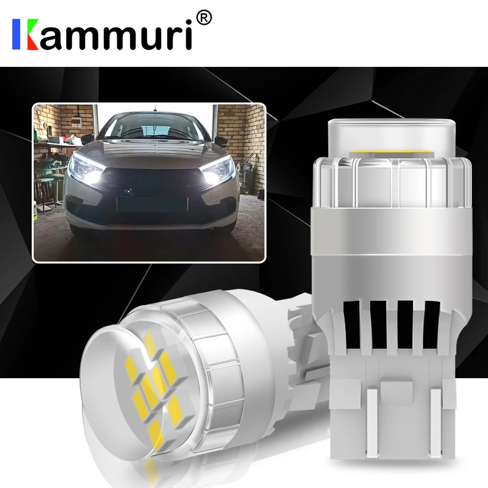 KAMMURI без ошибок T20 7440 W21W 7443 SRCK W21/5W светодиодный светильник для LADA Kalina Granta Vesta DRL