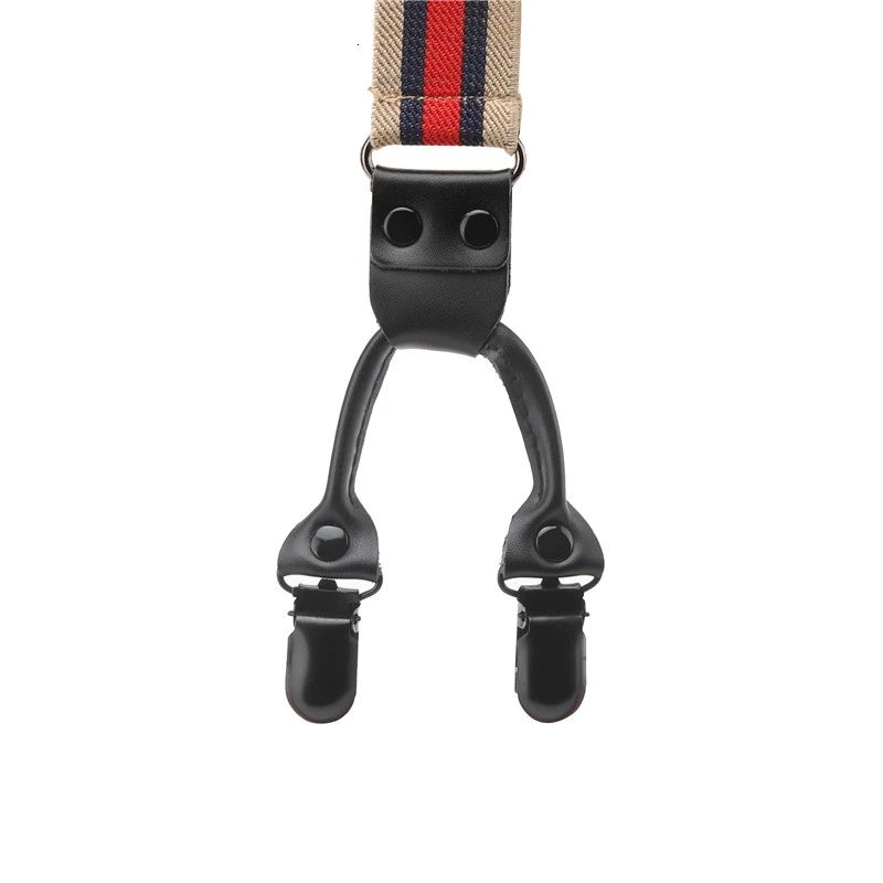 3 см ширина мужские унисекс подтяжки 6 зажимов полосатая пряжка с покрытием