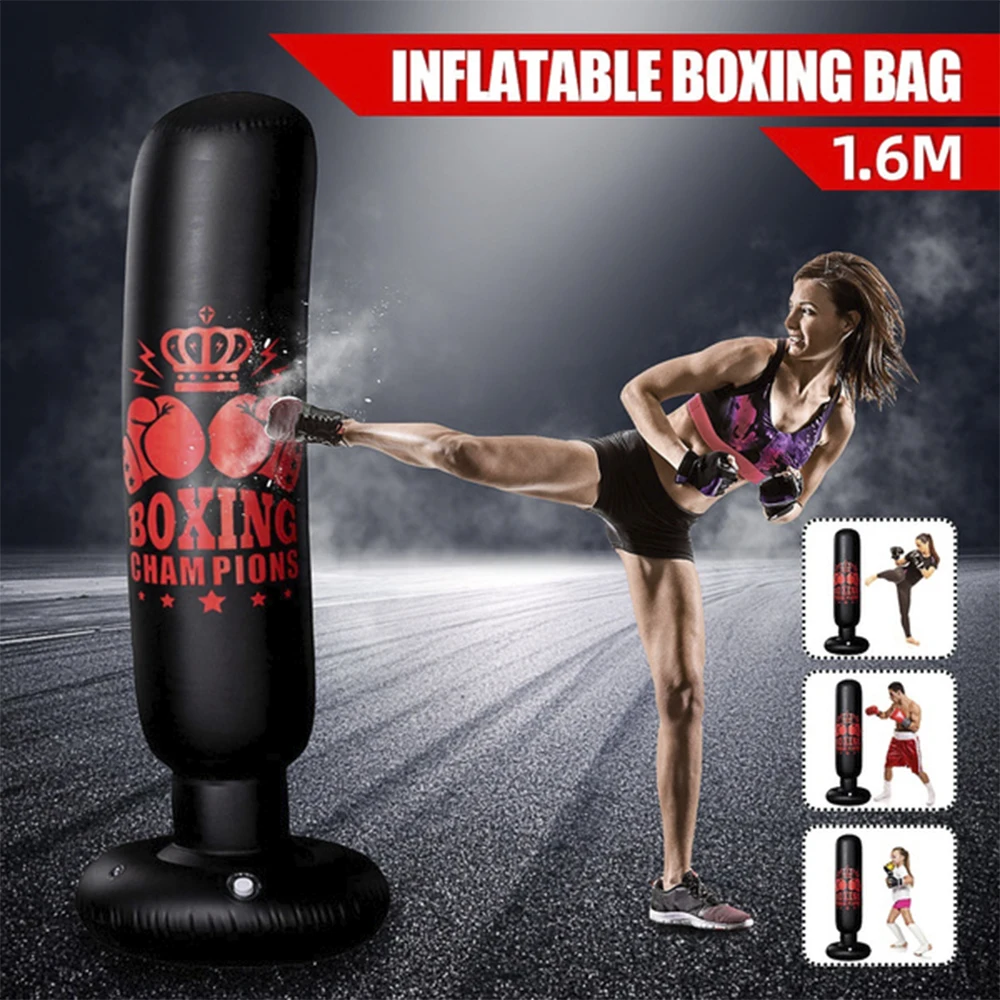

1pc 1.6M Inflatable Punch Punching Bag Fitness PVC Tower Boxing Workout Training Adults Toy Tumbler Bop Gym Sports Exercise