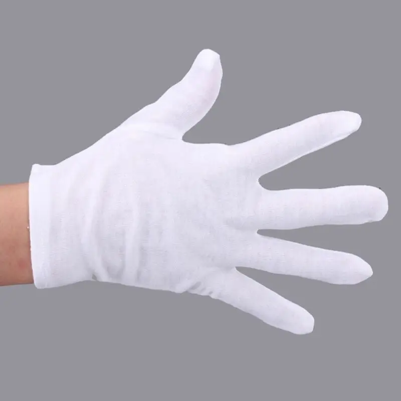 5 пар/компл. белые рабочие перчатки осмотр работы хлопка Высокие Стрейч тонкие