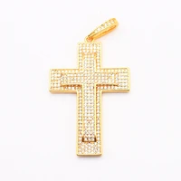 27x41mm womens high quality gold plated cross with cz pendant